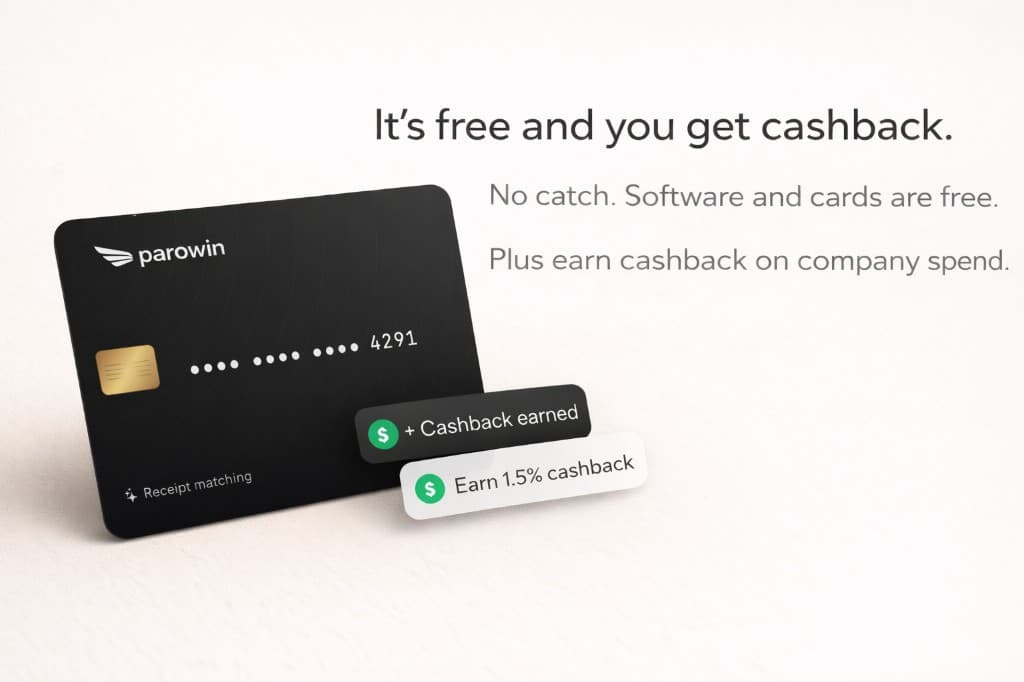 Parowin card: free software and cards, plus cashback on company spend